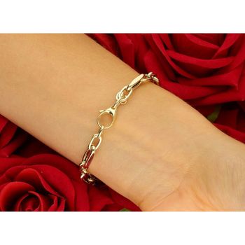 Elegancka złota bransoletka damska próby 585 wykonana z owalnych ogniw. Długość 19 cm, waga 3,75 g. Idealna do codziennych i eleganckich stylizacji.4.jpg
