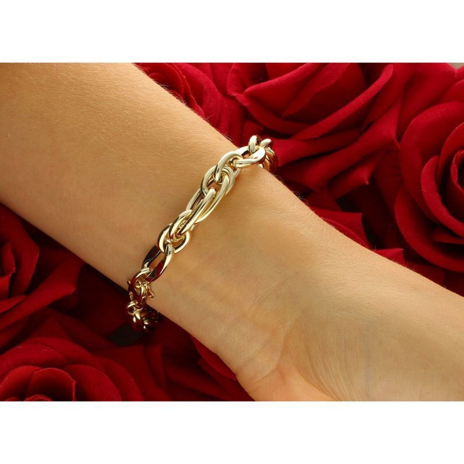 Bransoletka damska złota 585 plecione owalne oczka 19 cm DIA-BRA-13692-585.jpg