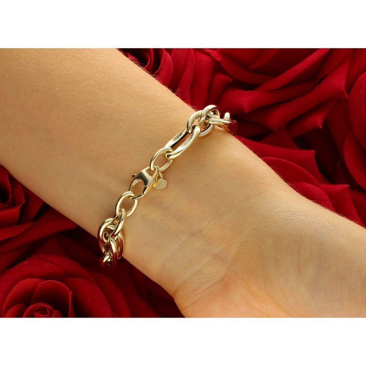 Bransoletka damska złota 585 plecione owalne oczka 19 cm DIA-BRA-13692-585.jpg