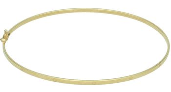 Elegancka złota bransoletka damska próby 585, sztywna z delikatnym wzorem. Szerokość 2 mm, obwód 18 cm, waga 1,79 g, zapięcie na zatrzask. Idealna do codziennych i eleganckich stylizacji.1.jpg