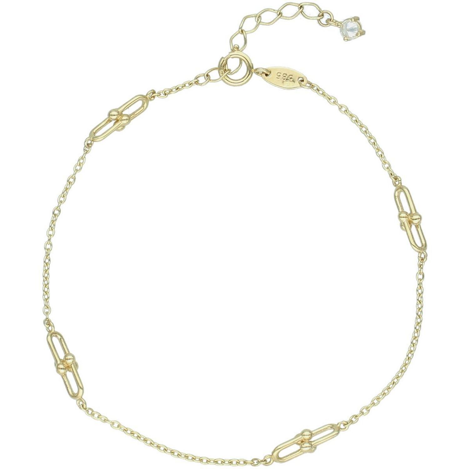 Ekskluzywna bransoletka damska ze złota próby 585 o wzorze inspirowanym Cartierr. Model DIA-BRA-13786-585, waga 1,90 g, długość 17 + 2 cm, zapięcie na karabińczyk. Idealny prezent dla niej!1.jpg