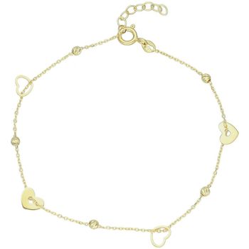 Odkryj delikatną bransoletkę damską ze złota próby 585, zdobioną serduszkami i kuleczkami. Model DIA-BRA-13789-585, waga 1,11 g, długość 17,5 + 1,5 cm, zapięcie na karabińczyk. I1.jpg