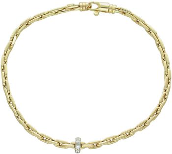 Elegancka bransoletka złota 585 z splotem ankier i delikatną zawieszką w cyrkonie. Waga 3,50 g, zapięcie na karabińczyk. Idealny prezent i dodatek.1.jpg