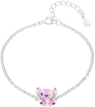 Srebrna bransoletka 925 z motywem Lilo i Stich. Regulowana długość 14+3 cm, waga 1,90 g. Idealny prezent i magiczny dodatek do kolekcji.1.jpg