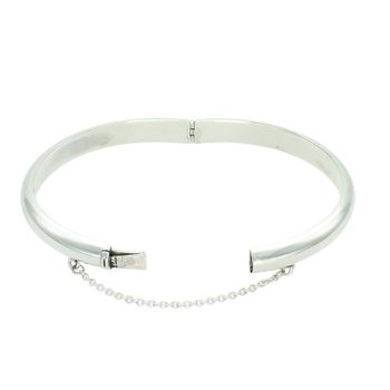 Sztywna srebrna bransoletka 7 mm ze srebra próby 925. Gładka powierzchnia, waga 15 g, zapięcie na zatrzask z łańcuszkiem zabezpieczającym. Klasyczna biżuteria damska.2.jpg