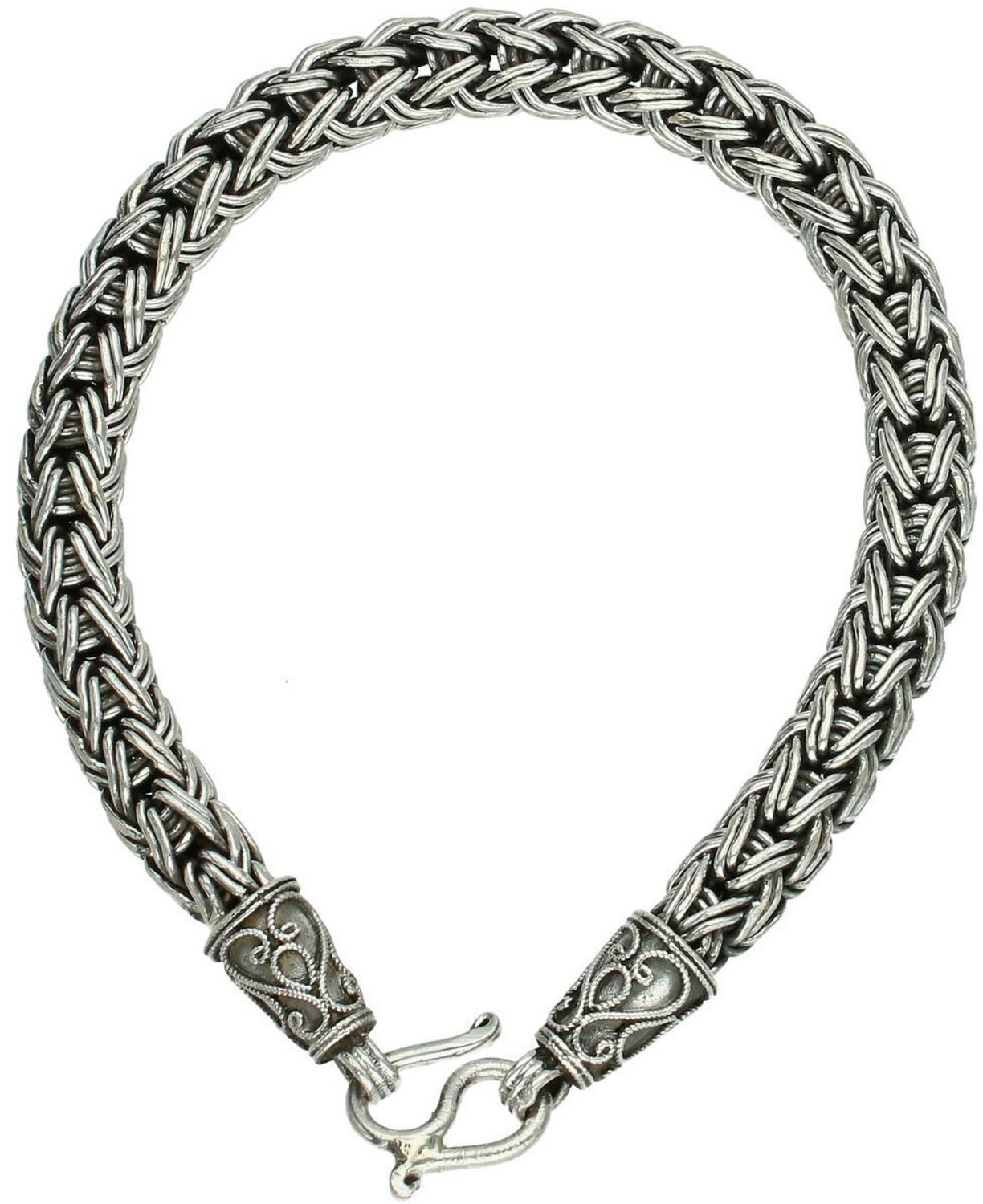 Elegancka bransoletka męska ze srebra próby 925. Model DIA-BRA-13918-925 z ozdobnym splotem i zapięciem na haczyk. Długość 22 cm, szerokość 9 mm, waga 46,8 g. Stylowa, masywna i ponadczas1.jpg