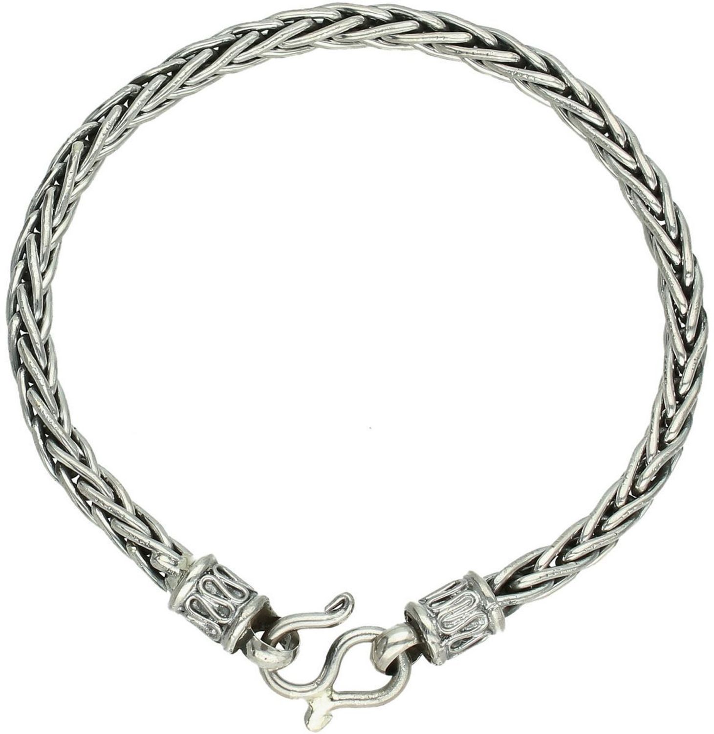 Bransoletka męska ze srebra próby 925 o długości 21 cm. Model DIA-BRA-13921-925 z ozdobnym splotem i zapięciem na haczyk. Elegancka, trwała i stylowa biżuteria dla mężczyzny z klasą – wag1.jpg