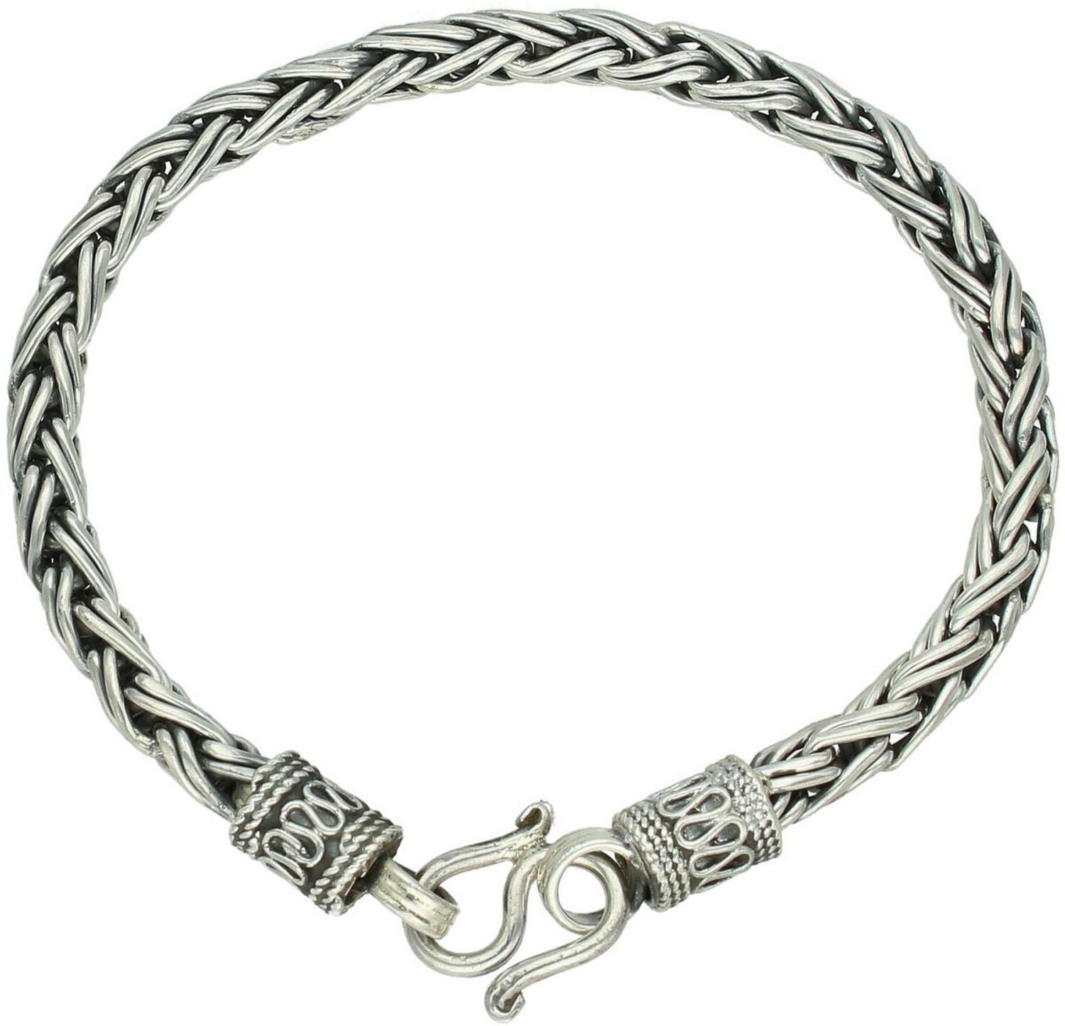 Stylowa bransoletka męska ze srebra próby 925 z plecionym splotem i zapięciem na haczyk. Model DIA-BRA-13922-925 – długość 20 cm, szerokość 5 mm, waga 26,97 g. Elegancka i solidna biżuter1.jpg