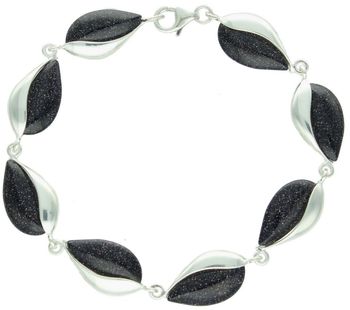 Bransoletka srebrna 925 łezki zdobione srebrem i kamieniem Noc Kairu. Długość 20 cm, szerokość 1,2 cm, waga 10,80 g. Elegancka i efektowna biżuteria.1.jpg