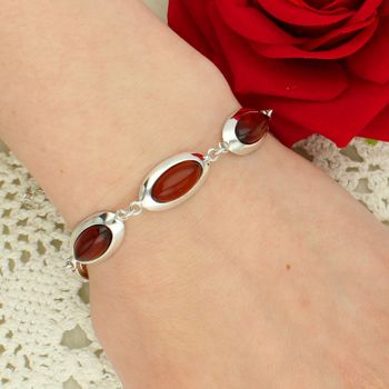 Bransoletka Damska Srebro 925 z Naturalnym Bursztynem ..jpg