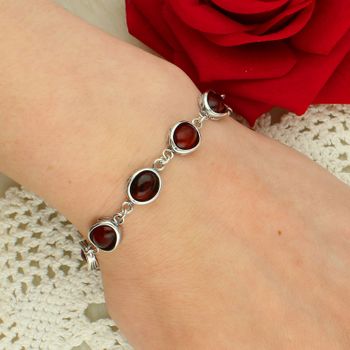 Srebrna bransoletka 925 z bursztynem koniakowym fashion.jpg