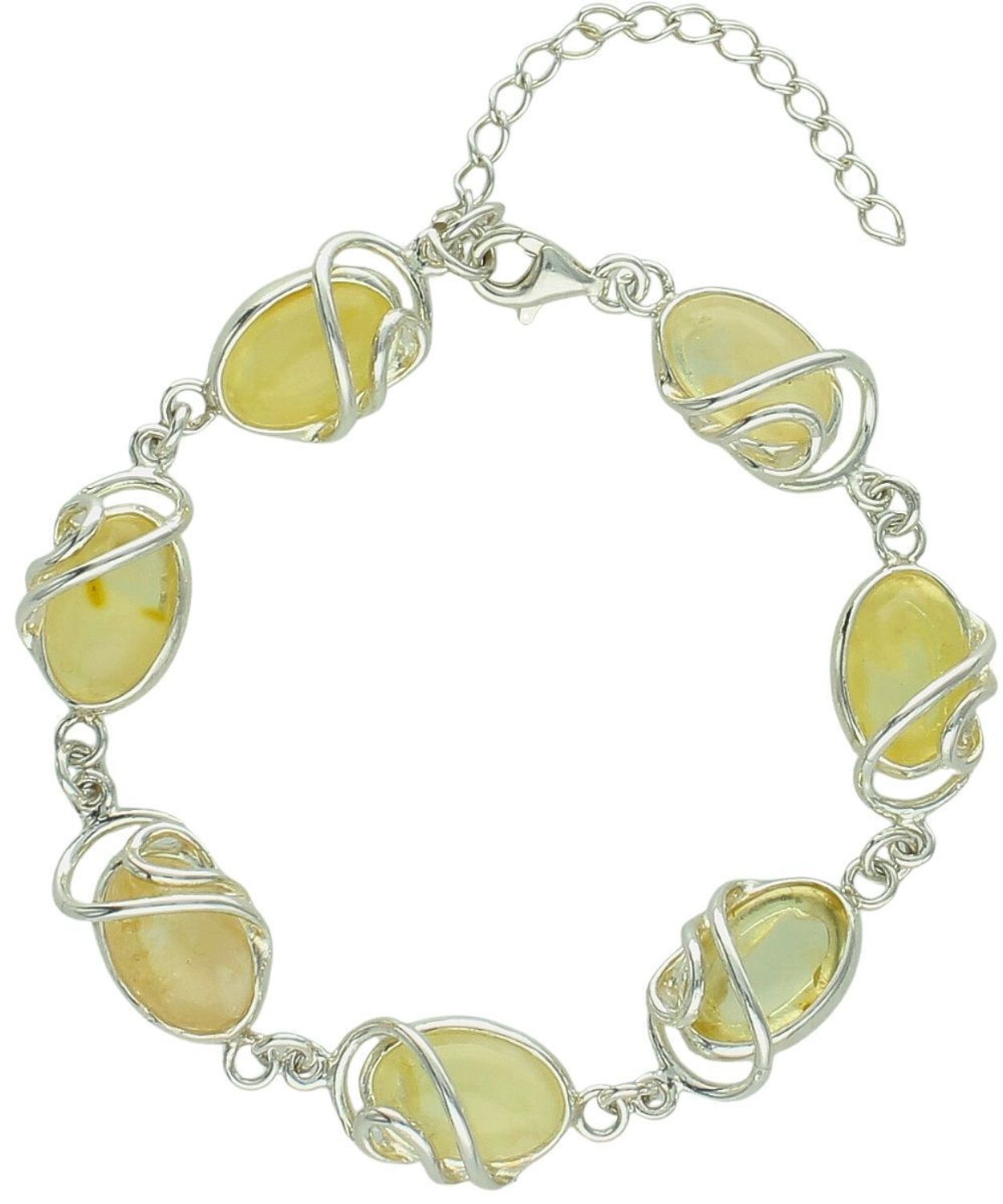 Bransoletka srebrna z żółtym bursztynem bałtyckim pr.925.jpg