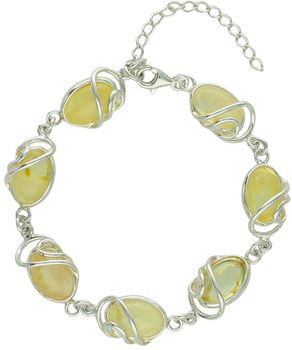 Bransoletka srebrna z żółtym bursztynem bałtyckim pr.925.jpg