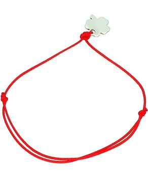 Bransoletka na czerwonym sznurku z srebrną koniczynką 925 – symbol szczęścia Ag.jpg