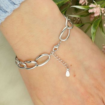 Srebrna bransoletka łańcuchowa 22 cm – regulowana, owalne ogniwa 1,1x1 cm zapięcie.jpg