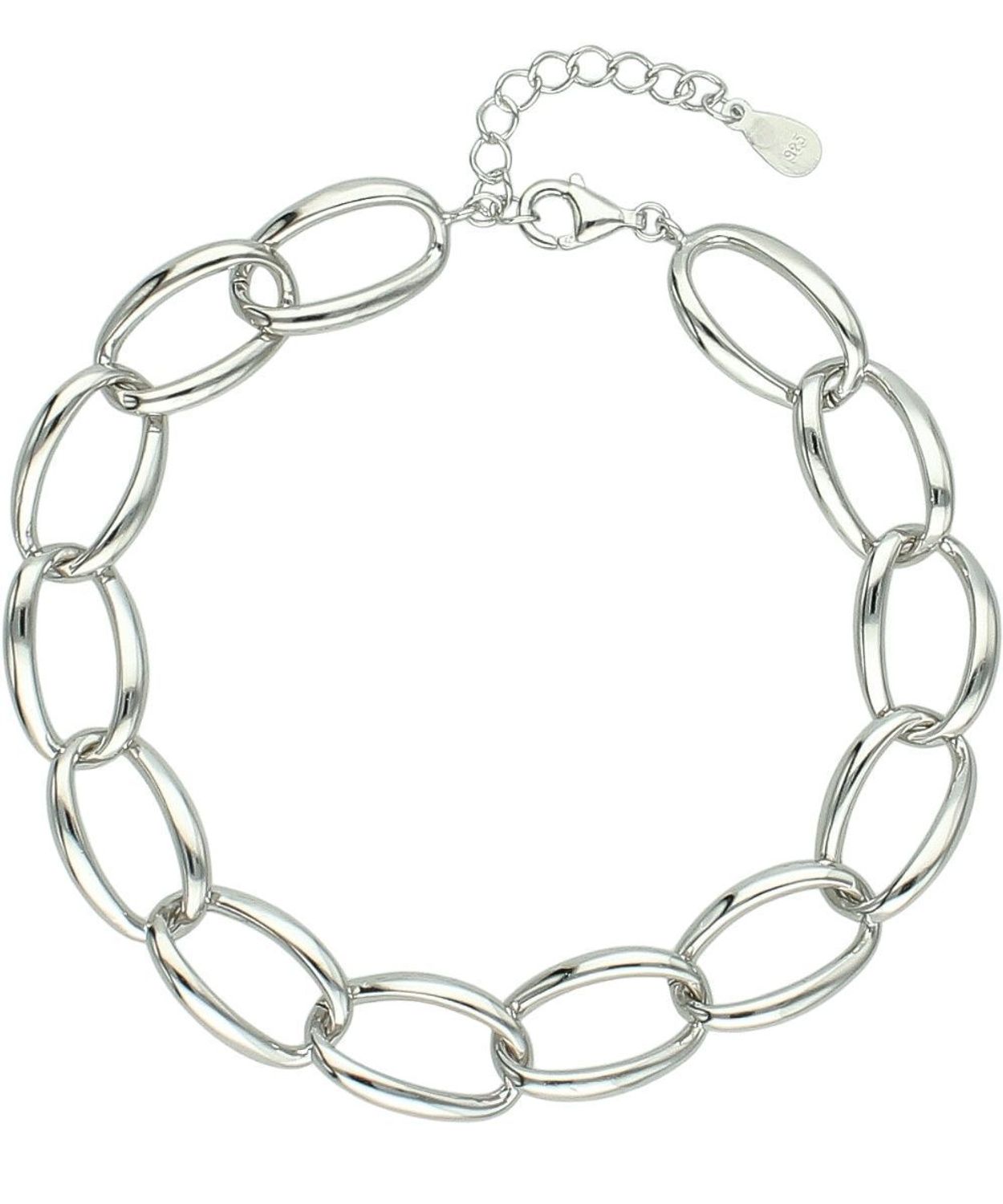 Srebrna bransoletka łańcuchowa 22 cm – regulowana, owalne ogniwa 1,1x1 cm.jpg