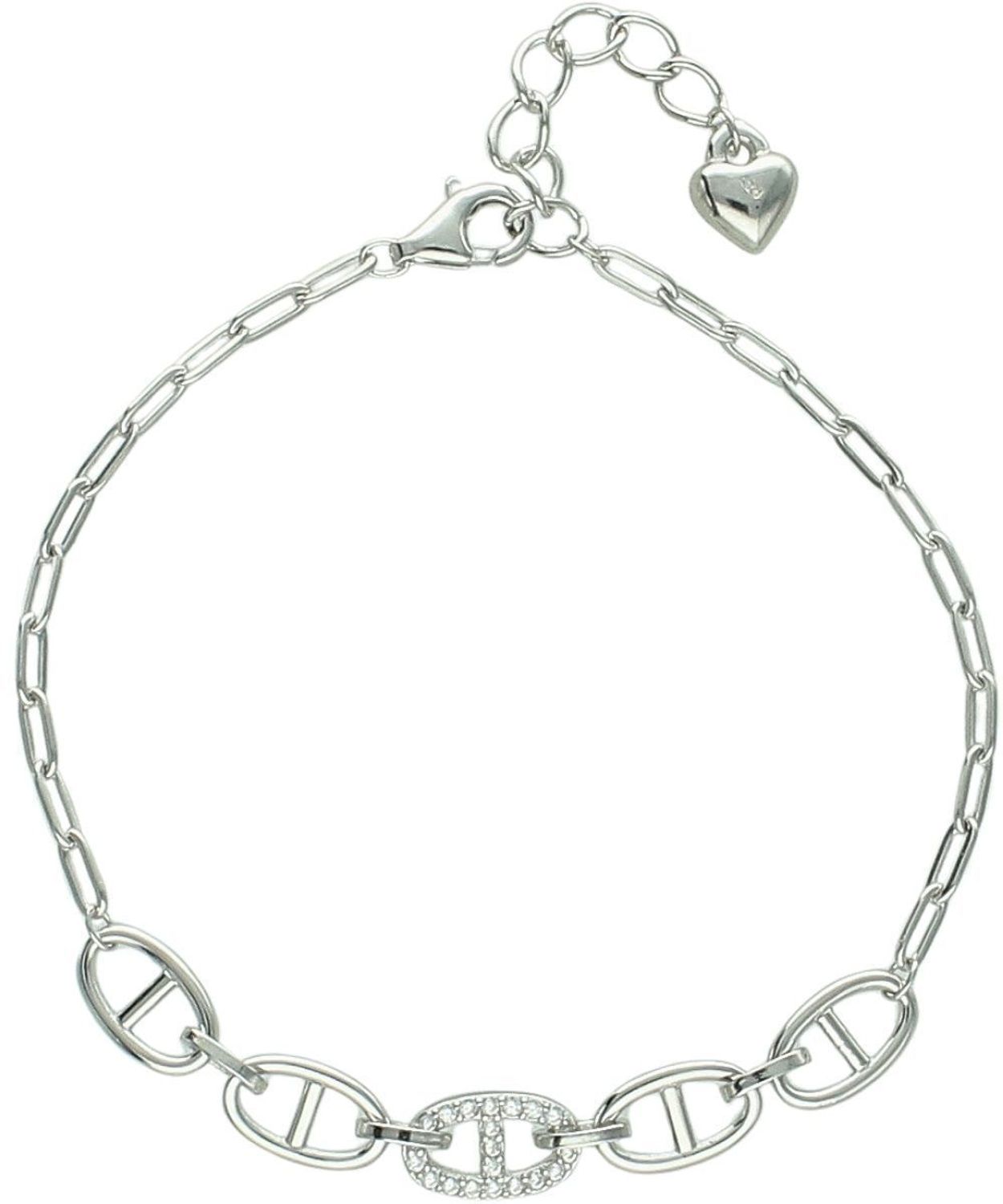 Srebrna bransoletka z ozdobnym ogniwem i cyrkoniami – regulowana, elegancka.jpg