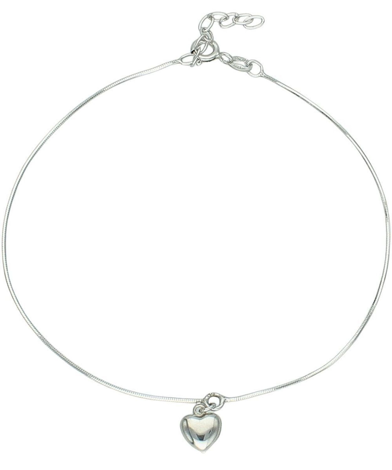 Srebrna delikatna bransoletka na nogę z serduszkiem 925 – rozmiar 26.jpg