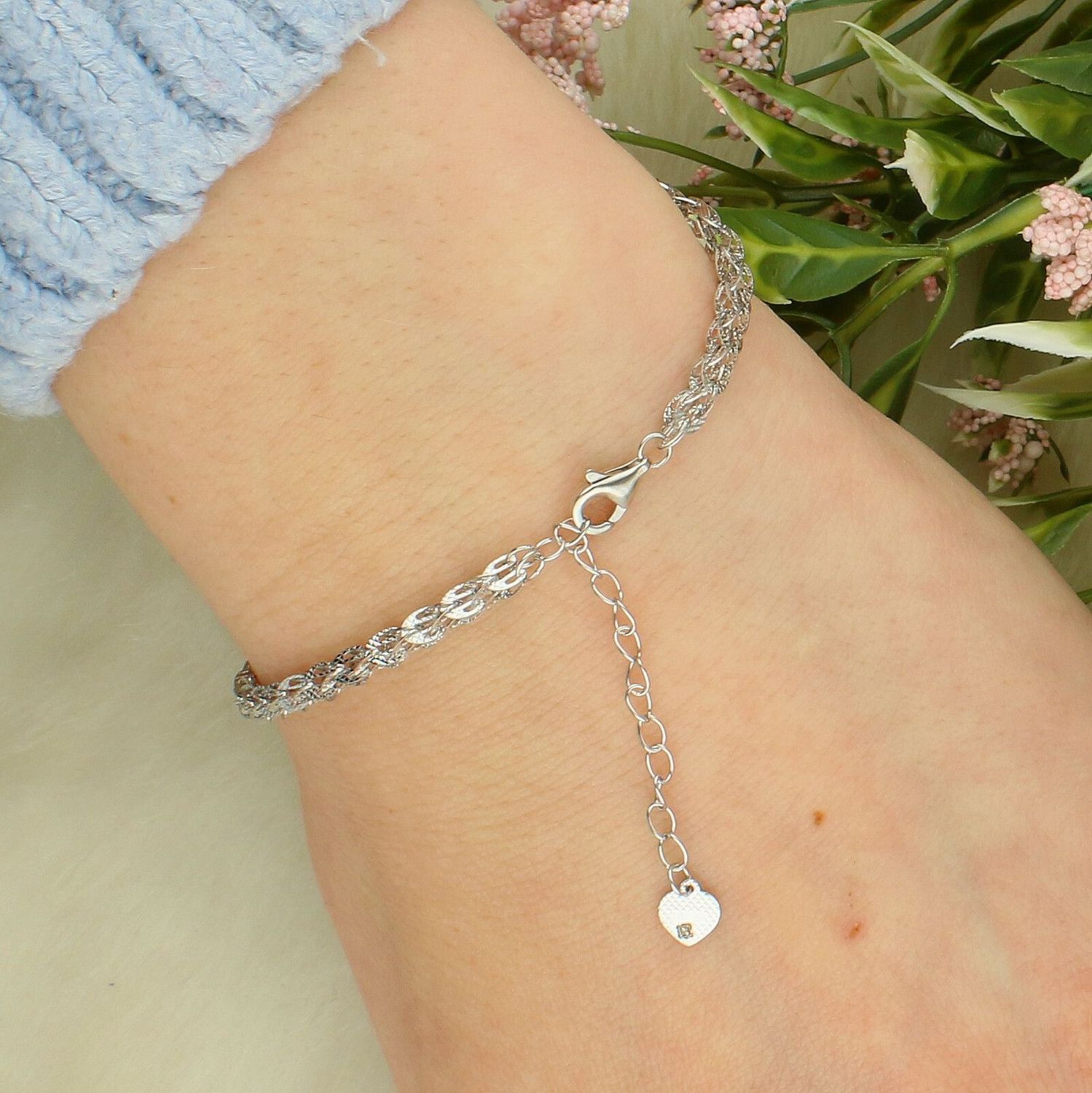 Srebrna bransoletka pleciona – elegancki szeroki splot 0,8 cm + regulacja.jpg