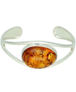 Bransoletka Mankietowa Srebrna 925 z Bursztynem fashion.jpg