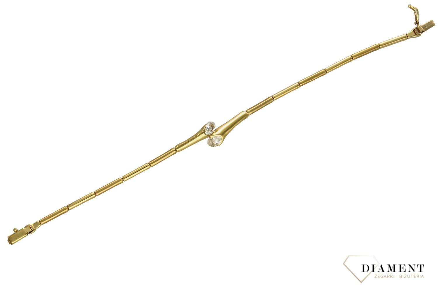 Złota bransoletka YES z cyrkoniami 'Miłosna gwiazda' 585 DIA-BRA-1415-585 Złote Bransoletki Damskie w Sklepie z Biżuterią zegarki-diament.pl to idealny pomysł na prezent dla kobiety. Złota bransoletka celebrytka 585 5 łańcuszków.jpg