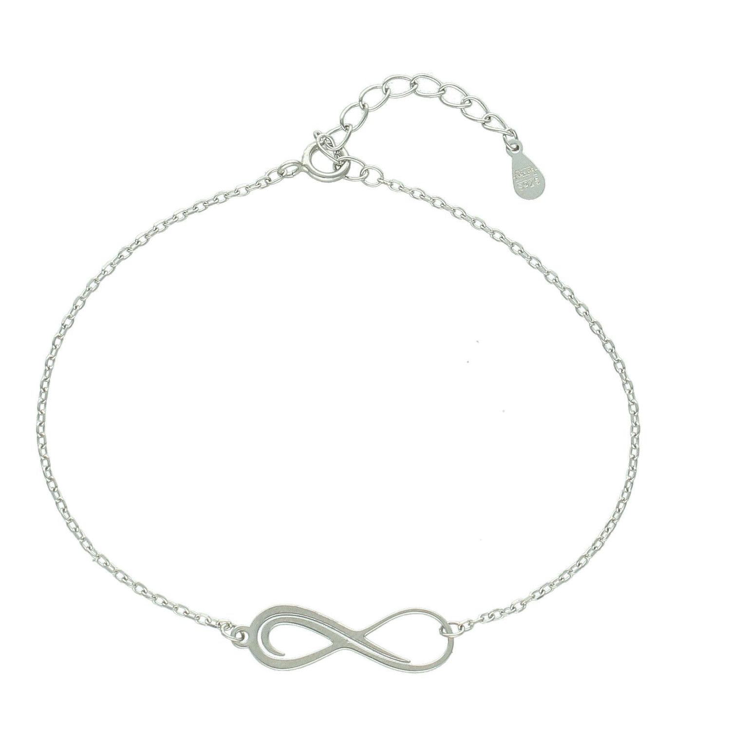 Bransoletka damska srebrna 925 z zawieszką nieskończoność 17 + 3 cm (2).jpg