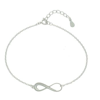 Bransoletka damska srebrna 925 z zawieszką nieskończoność 17 + 3 cm (2).jpg