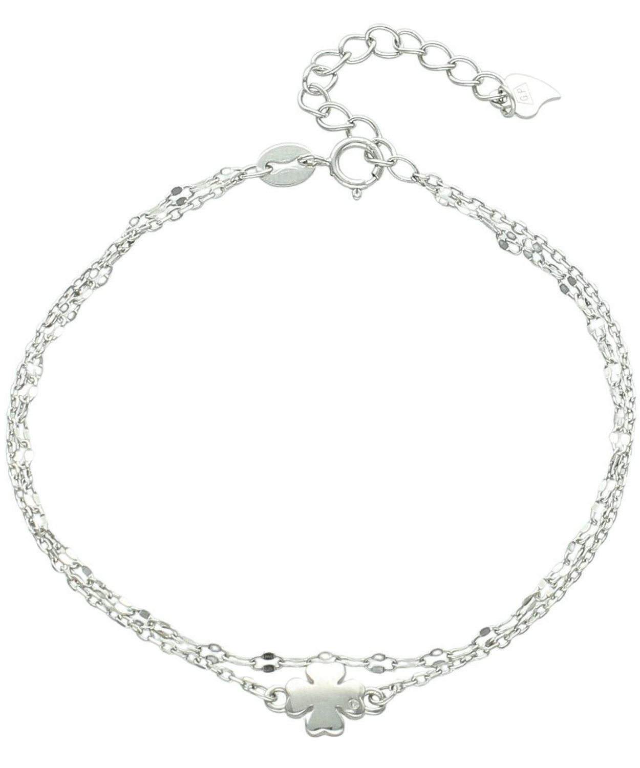 Bransoletka podwójna srebrna 925 z koniczynką r.21 cm DIA-BRA-14168.jpg
