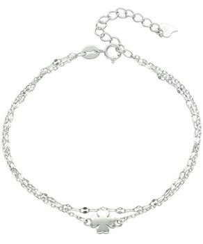 Bransoletka podwójna srebrna 925 z koniczynką r.21 cm DIA-BRA-14168.jpg