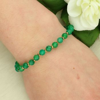 Bransoletka z zielonego agatu na żyłce – naturalna biżuteria damska,.jpg