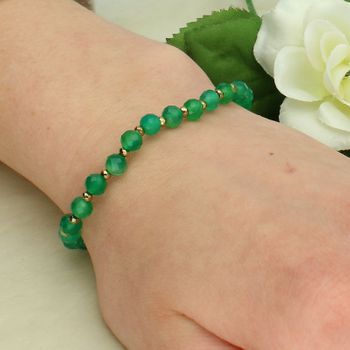 Bransoletka z zielonego agatu na żyłce – naturalna biżuteria damska green.jpg