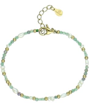 Bransoletka ze stali szlachetnej z perłą hodowlaną i naturalnym fluorytem brans.jpg