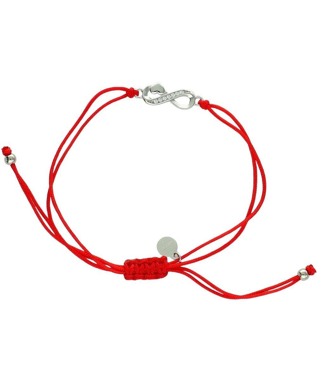 Bransoletka srebrna na czerwonym sznurku - znak nieskończoności z cyrkoniami DIA-BRA-14198-925.jpg