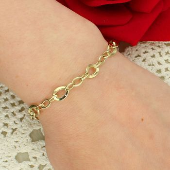 Złota bransoletka damska 375 modny wzór 19 cm – elegancka fashion.jpg
