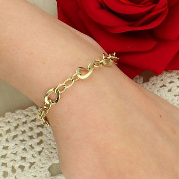 Złota bransoletka damska 375 modny wzór 19 cm – elegancka gold.jpg