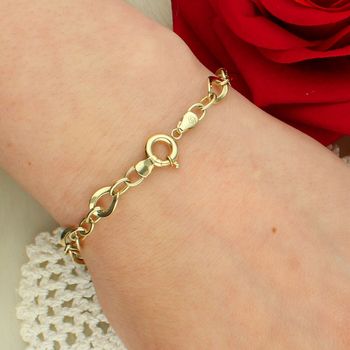 Złota bransoletka damska 375 modny wzór 19 cm – elegancka zapięcie.jpg