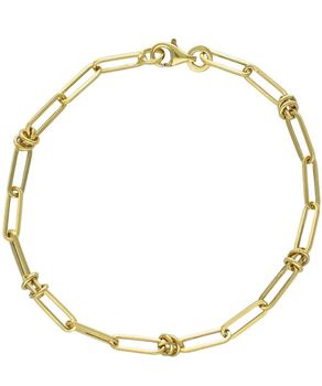 Złota bransoletka damska 375 splot spinacze z kółeczkami 19 cm.jpg