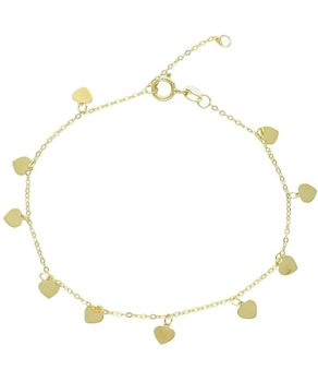 Złota bransoletka celebrytka 375 z wiszącymi serduszkami – delikatna serca.jpg