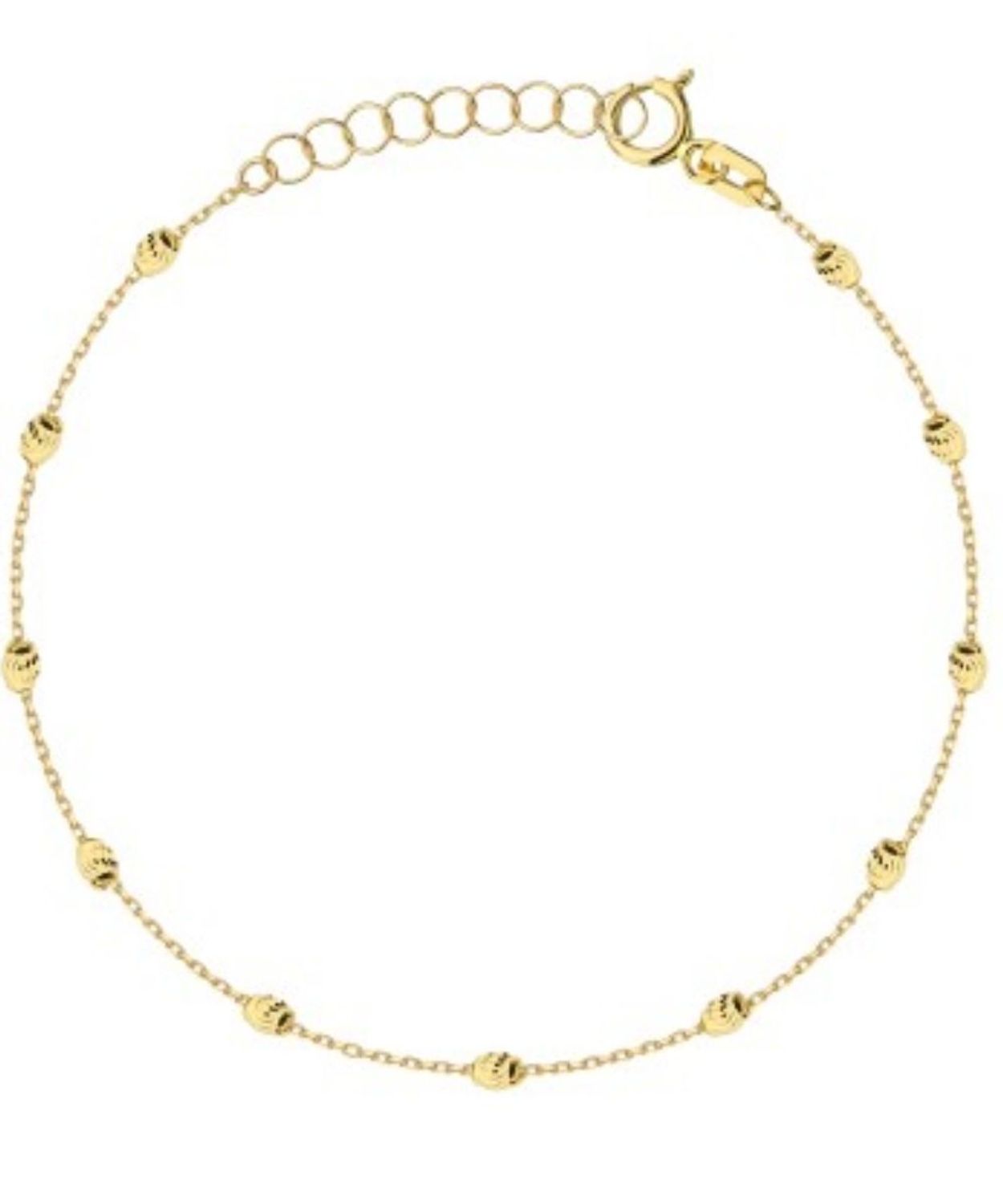 Złota bransoletka 585 diamentowana owalne elementy – regulowana 17 cm + 2,5 cm.jpg