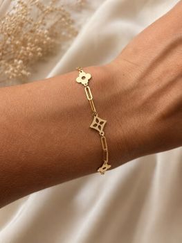 Złota bransoletka z ażurowymi ornamentami próba 375 – 17+3 cm ..jpg