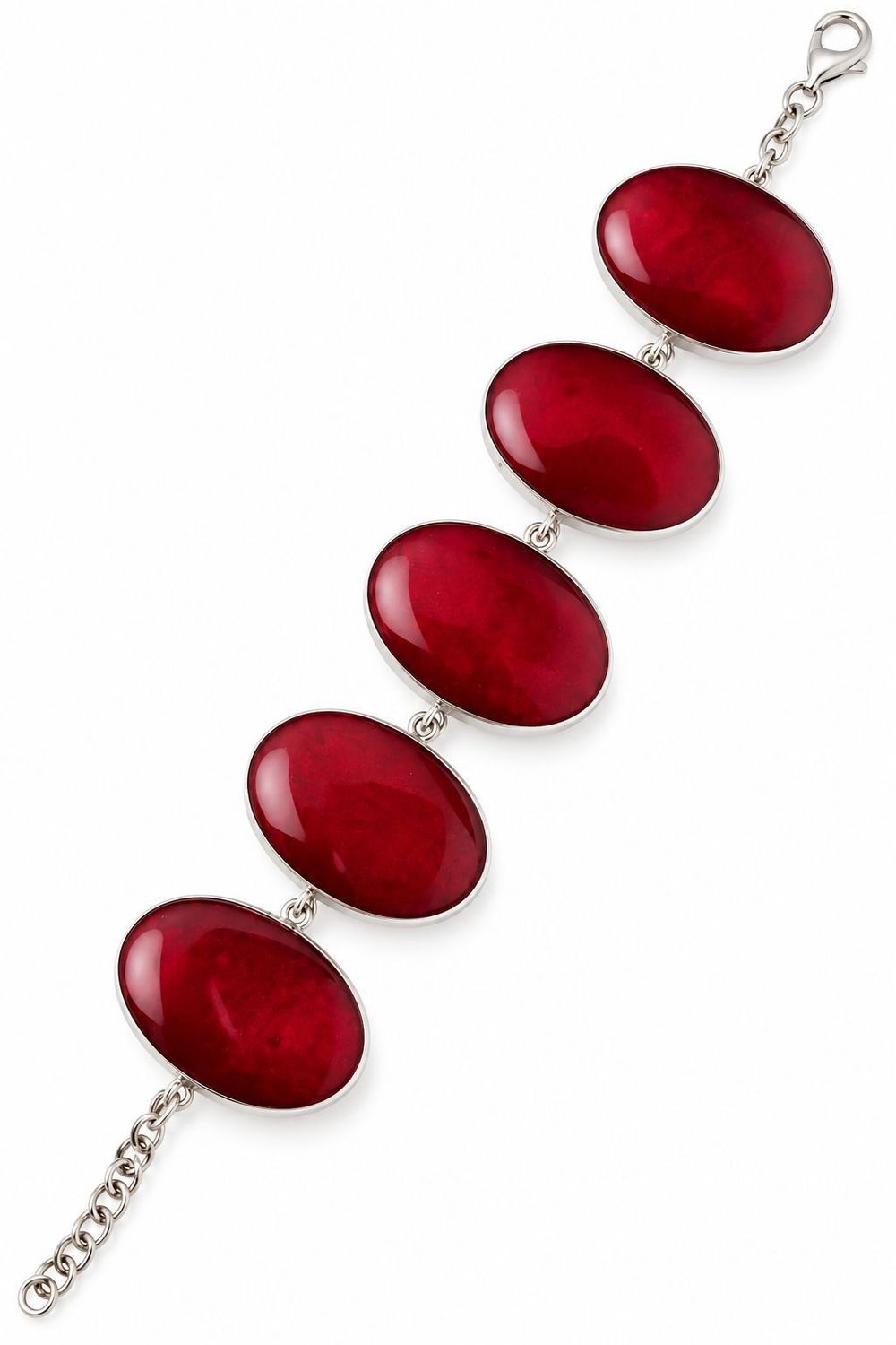 Bransoletka damska srebrna 925 z koralowcem – elegancka bransoletka 20 cm z zapięciem przekładany (1).jpg