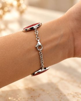 Bransoletka damska srebrna 925 z koralowcem – elegancka bransoletka 20 cm z zapięciem przekładany (2).jpg