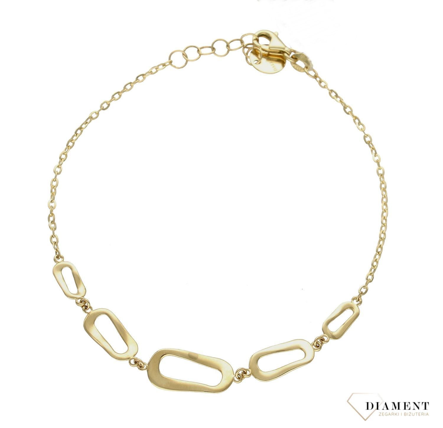 Złota bransoletka celebrytka gładkie ogniwa DIA-BRA-156.024-585. Bransoletka wykonana z najwyższej jakości złota próby 585.  (1).jpg
