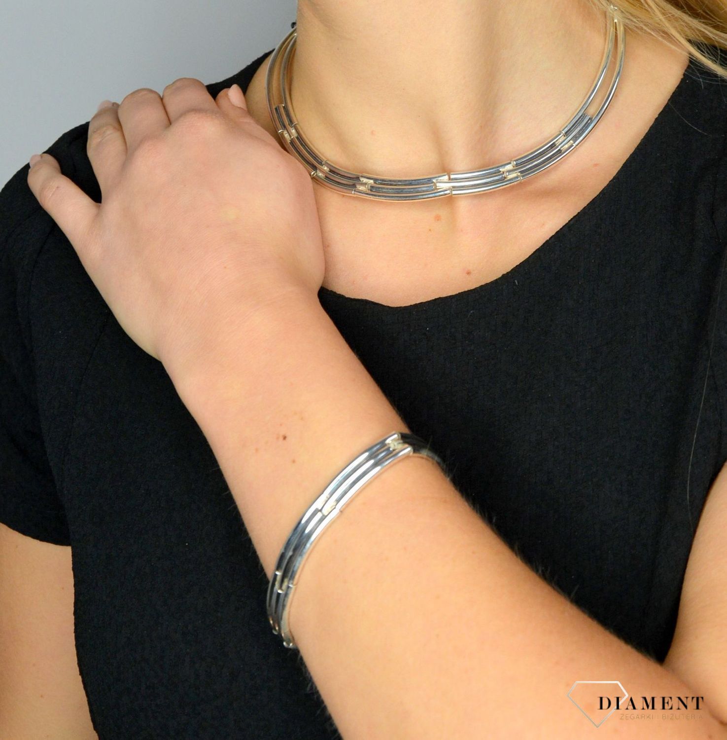 Srebrna bransoletka 925 proste blaszki DIA-BRA-1713-925.jpg