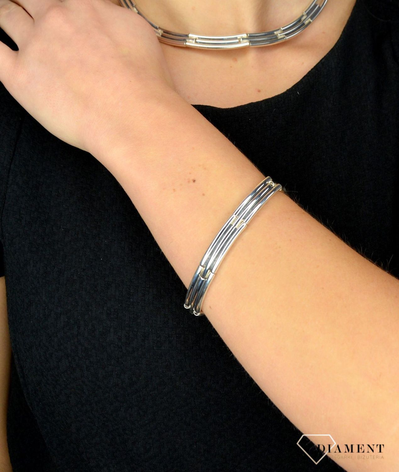 Srebrna bransoletka 925 proste blaszki DIA-BRA-1713-925.jpg