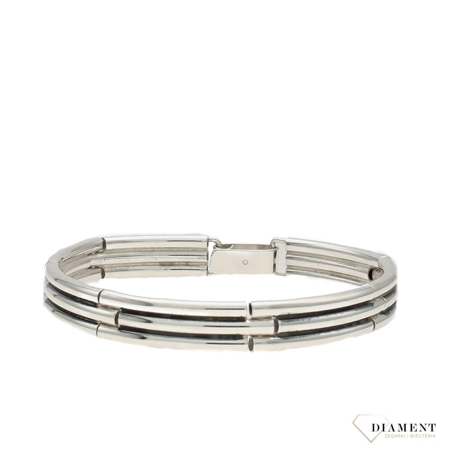 Srebrna bransoletka 925 proste blaszki DIA-BRA-1713-925.jpg