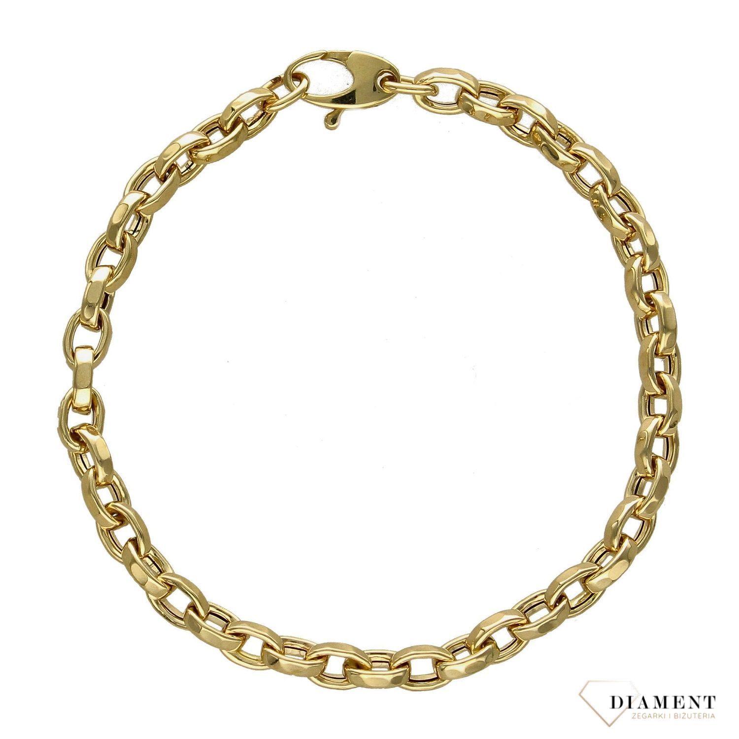 Złota bransoletka 585 duże ogniwka DIA-BRA-1758-585 to bransoletka ze złota z dużych ogniwek. Wytrzymała bransoletka ze złota..jpg