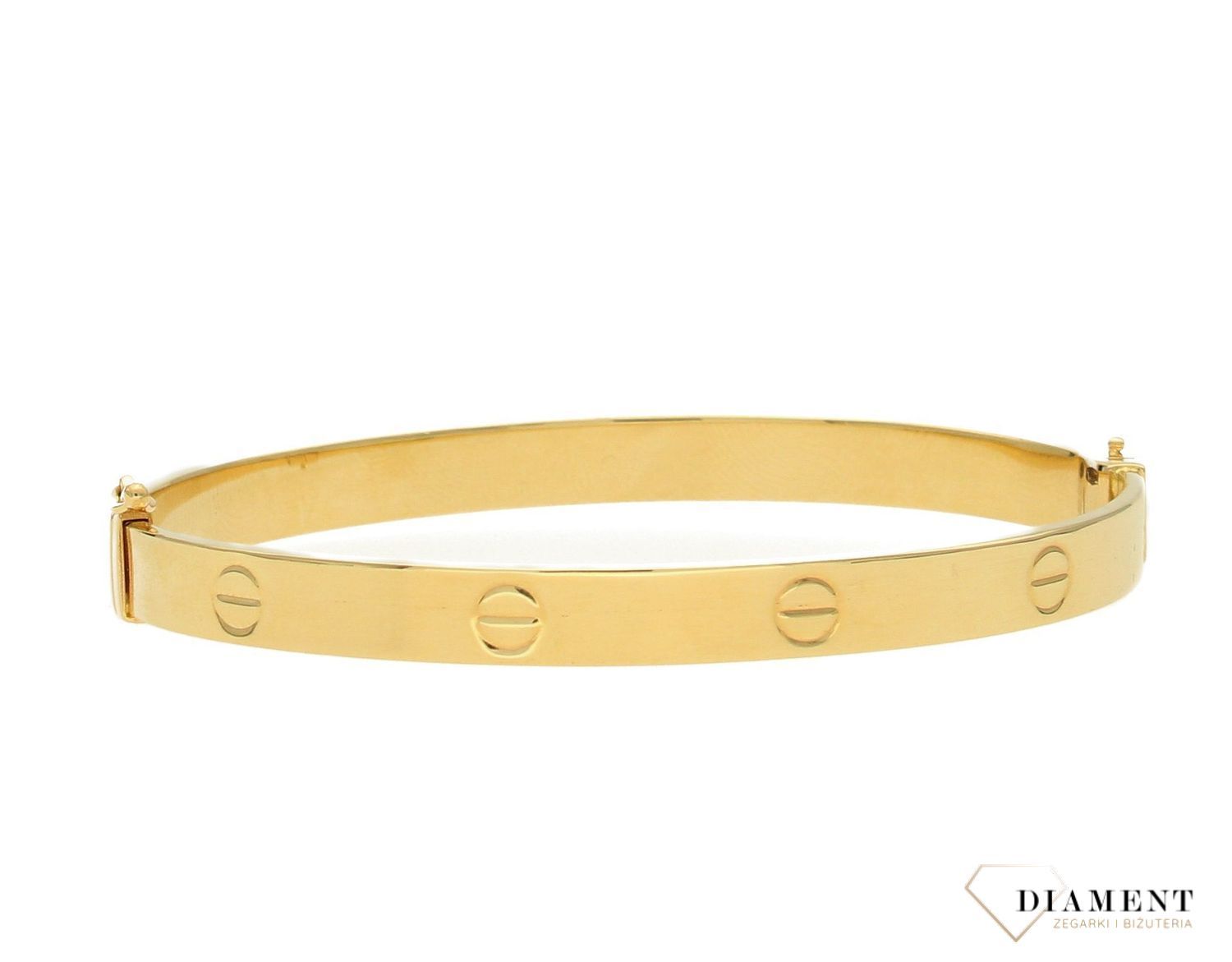Sztywna złota bransoletka 'gładki połysk złota' DIA-BRA-1759-585.jpg