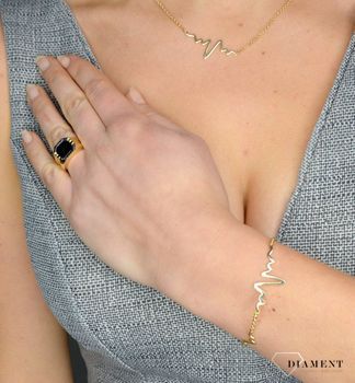 Złota bransoletka 'linia życia EKG' 585 DIA-BRA-1762-585💎 Złota bransoletka💎 Bransoletka wykonana z najwyższej jakości 14-karatowego żółtego złota próby 585  (10).JPG