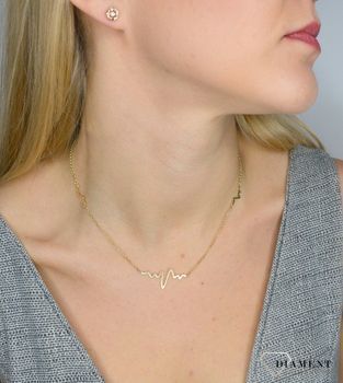 Złota bransoletka 'linia życia EKG' 585 DIA-BRA-1762-585💎 Złota bransoletka💎 Bransoletka wykonana z najwyższej jakości 14-karatowego żółtego złota próby 585  (2).JPG